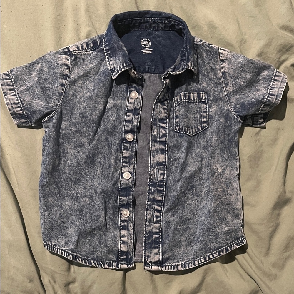 18 months Wonder Nation Blue Denim Kids Button Down Shirt